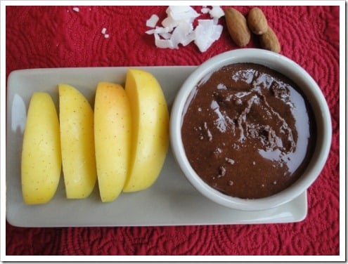 chocolate almond butter dip with apples - in Blendtec (2) (475x356)