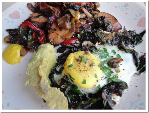lunch - egg with greens sausage and peppers (1) (500x375)
