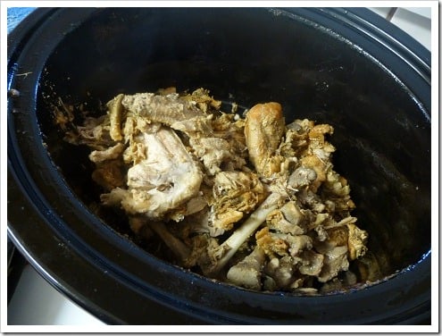 Chicken Bones in Crock Pot