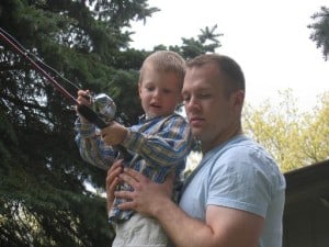 fishing Trying out the new fishing pole from Uncle AJ.