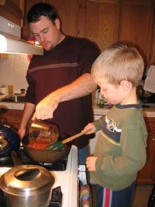 Dad makes homemade hamburger helper IMG_7870