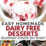 3 scoops of dairy-free desserts and other dairy free desserts