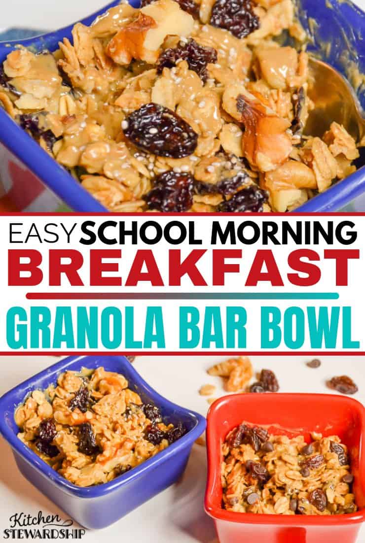 Easy School Morning Breakfast: Granola Bar Bowl 