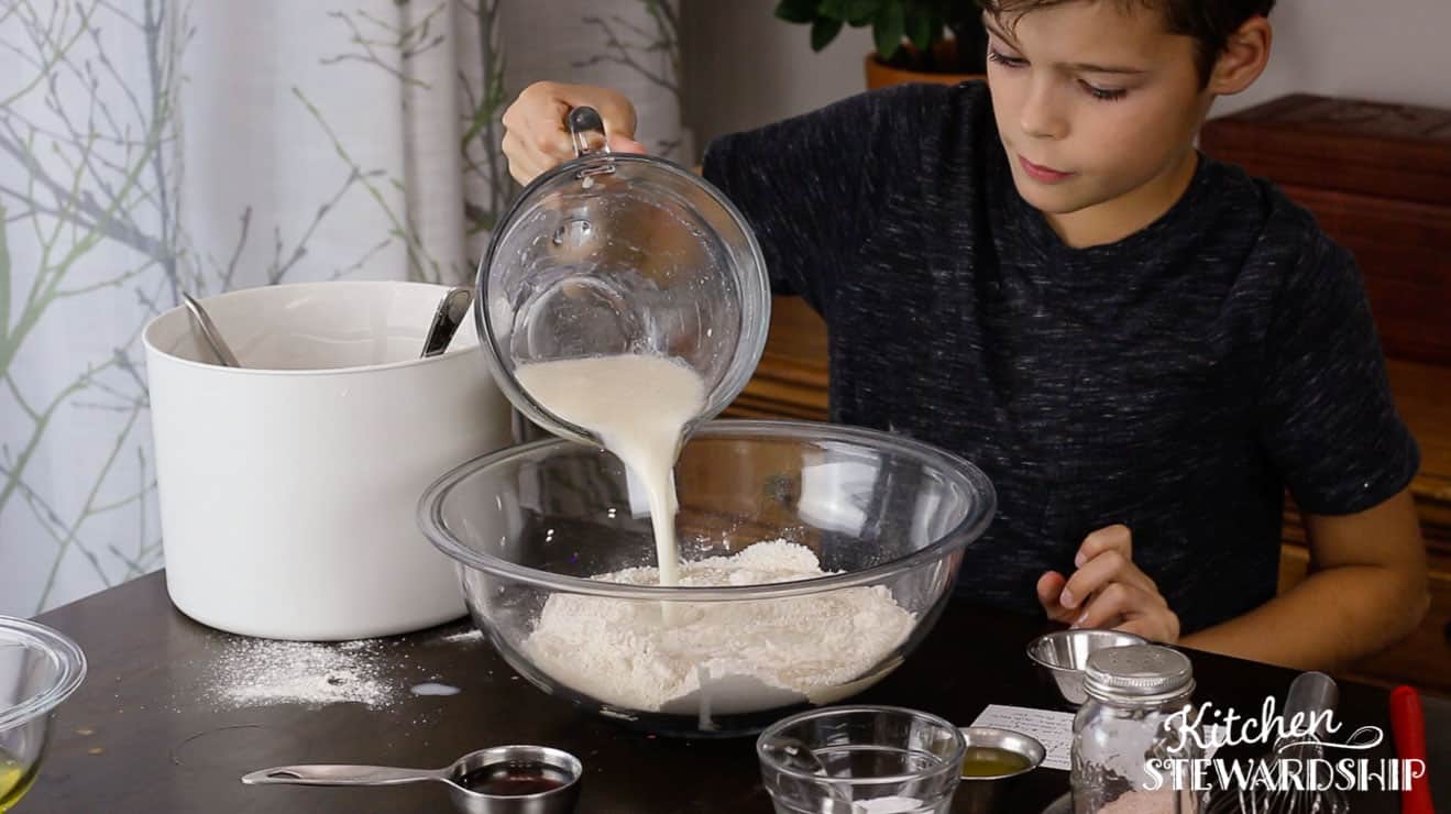 boy cooking breakfast