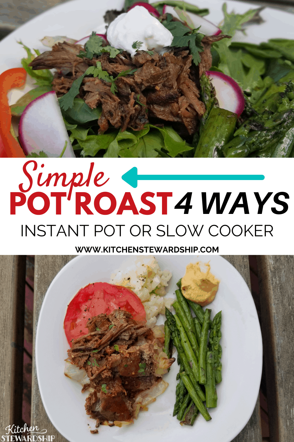 Now you too can have a juicy, melt-in-your-mouth run-down-to-your-elbows-like-a-pear beef should roast, no matter what flavor suits your family! Simple pot roast 4 ways