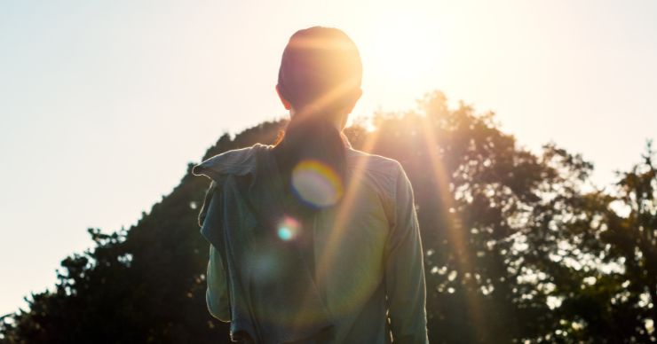woman soaking in the sun