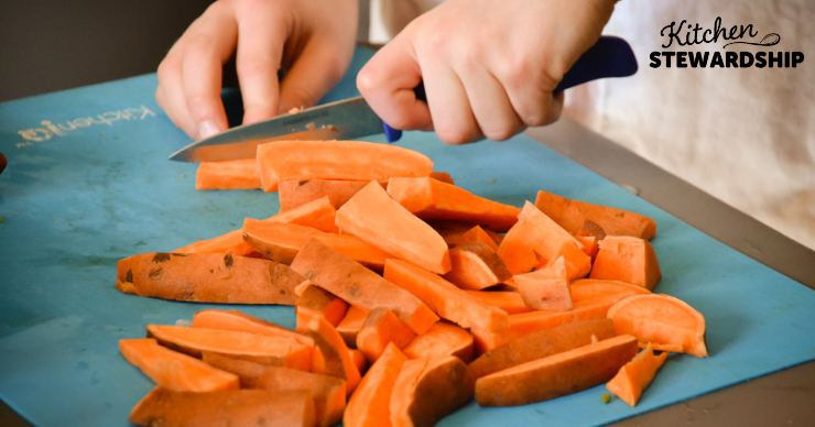 HabitStackingKS4 cutting up sweet potatoes